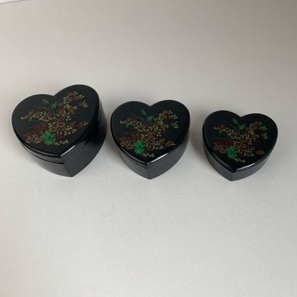 VTG Stacking Heart Trinket Boxes - Picture 1 of 4